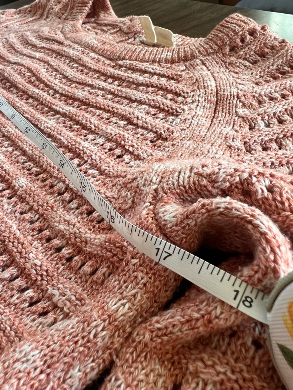 Moth by Anthropologie Pink Knit Sweater Back Button Cottagecore Top Medium - Picture 7 of 9